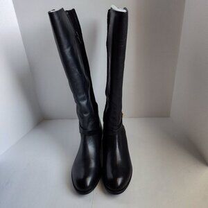 Ladies SZ 6-1/2 B Lauren Ralph Lauren Black Leather/Suede Riding Boot NW…